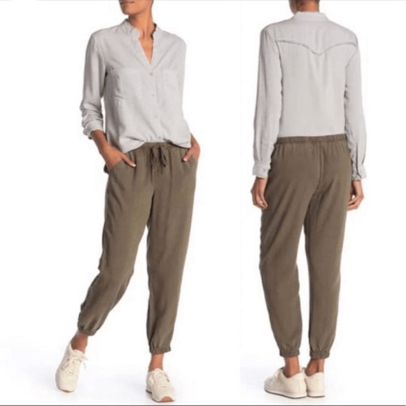 cloth & stone Pants - Cloth & Stone Anthropologie Army Green Pull On Pants